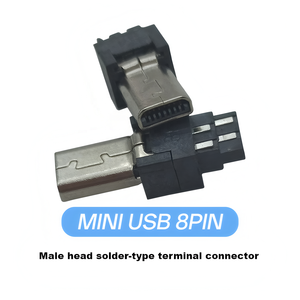 <span class=keywords><strong>Mini</strong></span> <span class=keywords><strong>USB</strong></span> Tipo <span class=keywords><strong>B</strong></span> Conector macho de <span class=keywords><strong>8</strong></span> pines Terminal de soldadura Conector <span class=keywords><strong>USB</strong></span> con cabeza macho para una transferencia de datos eficiente - Product Image 5
