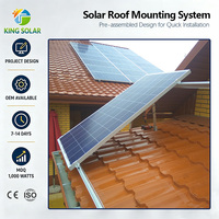 Système de montage solaire réglable KINGSOLAR pour toiture en tuiles, aluminium anodisé, ISO CE OEM