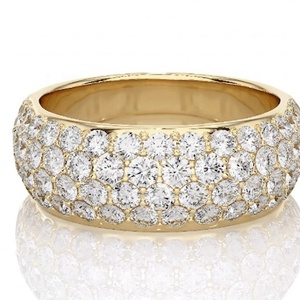 แหวนเพชรทรงโดมหรูหรา เพชรเพาะเลี้ยงในห้องปฏิบัติการ ทอง 14K 18K สีขาว สีเหลือง สีโรสโกลด์ วงกว้าง ทรงกลม ประดับเพชรรอบวง สำหรับงานแต่งงาน เครื่องประดับชั้นดี - Product Image 2