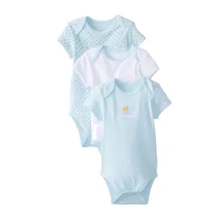 Il servizio DELL'OEM carino vestiti del bambino appena nato unisex 3-pack breve del manicotto del bambino del pigiama tuta