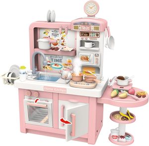 100CM B/O Pretend Play Kitchen Toy for Girls with Simulated Cooking <b>Set</b> ABS Plastic Preschool Learning - Product Image 6