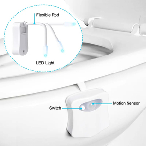 Smart PIR <b>Motion</b> <b>Sensor</b> Toilet Seat Night <b>Light</b> 8 Colors Waterproof Backlight for Toilet Bowl <b>LED</b> Luminaria Lamp WC Toilet <b>Light</b> - Product Image 4