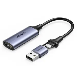 UGREEN Video Capture Card 4K HD-MI to USB-A/USB-C HD-MI Capture Card Full HD 1080P USB 2.0 Capture Video and Audio Recording