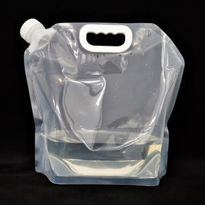 Sac à eau en plastique transparent bleu de 5 L, sans BPA, avec bec verseur et poignée pour le camping - Product Image 2