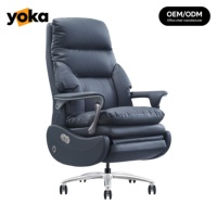 Fauteuil électrique intelligent en cuir : Siège ventilé, accoudoirs articulés, fauteuil inclinable robuste pour bureau à domicile