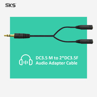 Câble audio Y Splitter 3,5 mm mâle vers 2 RCA femelle, 25 cm, plaqué or, moulé par injection, adaptateur stéréo AUX pour microphone/haut-parleur