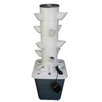 Petite tour verticale aéroponique cylindrique à 15 trous pour ananas, système de culture hydroponique, couvercle en ABS/PVC de qualité alimentaire blanc/noir