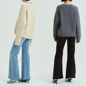 <span class=keywords><strong>Cardigan</strong></span> Casual da Donna in Lana/Acrilico con Motivo Tinta Unita, Antirughe, Traspirante, Maniche Lunghe, Scollo a V, Logo Frontale e <span class=keywords><strong>Cintura</strong></span> per l'Inverno - Product Image 3