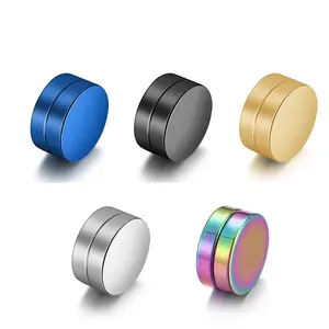 Schwarzer Edelstahl Magnet Ohr stecker Magnet Ohrring Manschette Non Piercing Körper Schmuck Ohrringe für Jungen Männer