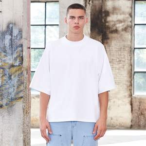 T-shirt da uomo RUICHI Boxy <span class=keywords><strong>Fit</strong></span> Plus Size in cotone pesante con scollo a girocollo stretto, maglietta stile streetwear americano - Product Image 2