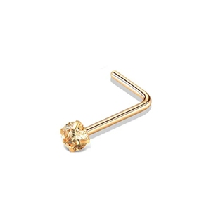 Pin de Nariz de acero inoxidable en forma de L de circón arcoíris de oro rosa de 2,5mm, venta al por mayor, anillo de Piercing de nariz para mujeres y hombres para boda - Product Image 5