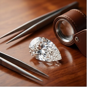 Créations de bijoux : Pierre blanche lâche en forme de poire de 10,04 carats, taille brillant, avec un éclat exceptionnel pour la fabrication de bijoux raffinés - Product Image 3