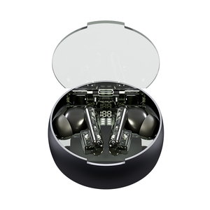 Trong Suốt TWS Trong Tai Tai Nghe Với LED Hiển Thị Kỹ Thuật Số Kim Loại Hợp Kim Cho <span class=keywords><strong>Bluetooth</strong></span> Earbuds Bass Stereo Tai Nghe Không Dây - Product Image 1
