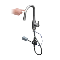 Boîtier de commande de robinet électrique sans contact étanche, finition chromée, montage sur plancher, monotrou, capteur automatique, design moderne, garantie 1 an