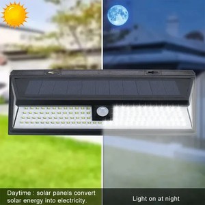 مصباح حائط شمسي خارجي IP65 118LED مصباح PIR ، مصباح شمسي مقاوم للماء لتزيين الحدائق - Product Image 3