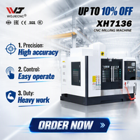 Centre d'usinage vertical CNC de haute précision compact XH7132, fraiseuse CNC, broche BT40 6000 tr/min pour petites pièces de moules