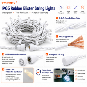 Guirlande lumineuse LED verte TOPREX IP65 étanche, connectable, pour décorations <span class=keywords><strong>de</strong></span> Noël, <span class=keywords><strong>de</strong></span> fêtes en plein air et <span class=keywords><strong>de</strong></span> forêts féeriques - Product Image 4