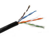 KABEL LAN UTP CAT5E DOUBLE JACKET PVC+PE 8-Konduktor Tembaga Padat Untuk Penggunaan Luar Ruangan Cina