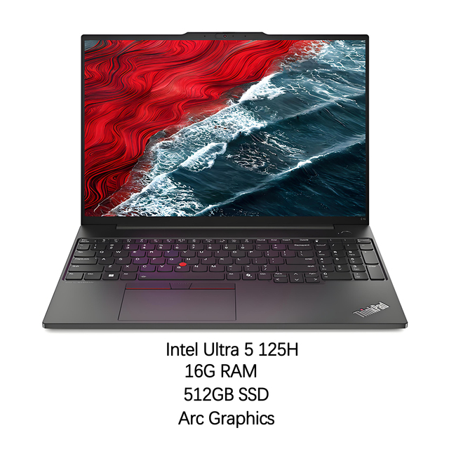 New Lenovo ThinkPad E16 Intel Ultra 5 125H 16G Memory 512G SSD 16" FHD IPS Win11 Customizable Arc Graphics Business PC Laptop