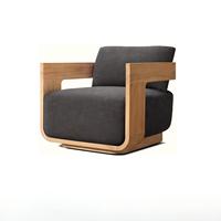Canapé d'extérieur en teck pour jardins, cours, hôtels, villas – Style moderne et minimaliste, résistant à l'eau et aux UV, en bois massif, modèle sans rotin