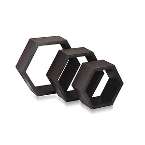 High Quality Custom <strong>Rustic</strong> Durable Wood Hexagon Wall <strong>Shelf</strong> Wooden Floating <strong>Shelves</strong> - Product Image 1