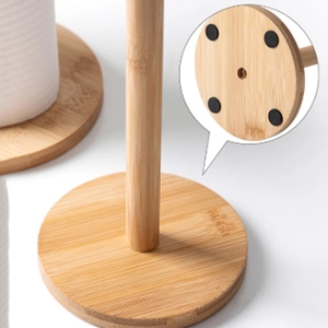 Portarotolo da <span class=keywords><strong>cucina</strong></span> in bambù per la casa, supporto da terra per rotoli di carta assorbente - Product Image 5