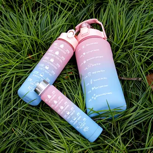 Kustom Bpa gratis Oem 3 In 1 botol air Set manufaktur Gym gradien plastik olahraga botol air anak grosir