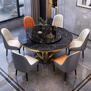 طاولة دائرية أو مثلثة من رخام الأونيكس والجرانيت تتسع لـ 8 إلى 20 شخصًا أثاث غرفة الطعام مصنوع في فوشان الصين - Product Image 2