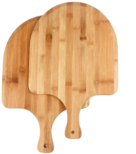 Pizzathome Spatule à pizza, plateau de service, plateau à fromage, planche à découper en bambou naturel de 12 pouces avec poignée, lavage à la main uniquement - Product Image 1