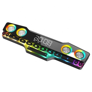 <span class=keywords><strong>Barre</strong></span> <span class=keywords><strong>de</strong></span> <span class=keywords><strong>son</strong></span> V18 avec horloge, haut-parleur <span class=keywords><strong>audiophile</strong></span> haut <span class=keywords><strong>de</strong></span> gamme, haut-parleur professionnel pour jeux vidéo, haut-parleur miroir RGB pour PC, haut-parleur <span class=keywords><strong>de</strong></span> jeu 3D - Product Image 1