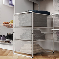 Panier de rangement en treillis métallique pour placard, fabriqué à Ningbo, organisateur modulaire extractible pour la maison, le bureau et le garage
