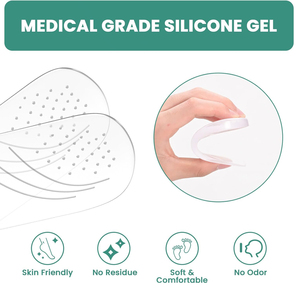 2 paires de semelles en gel de silice à 3 couches pour la correction de la pronation (sur/pronation insuffisante), inserts adhésifs pour talon pour pieds plats - Product Image 2