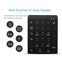 Keypad angka nirkabel 27 tombol Keyboard nomor akuntan keuangan portabel 2.4G Numpad nirkabel dengan Untuk Laptop Notebook