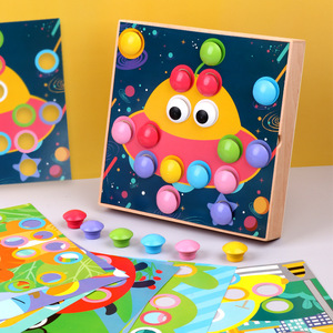 Jouets éducatifs Montessori en bois pour enfants, jouets en <span class=keywords><strong>mosaïque</strong></span> pour garçons et filles - Product Image 2