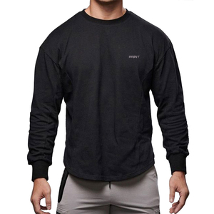 <span class=keywords><strong>Sudadera</strong></span> <span class=keywords><strong>deportiva</strong></span> informal para hombre, de manga larga, con dobladillo curvo, talla grande, color blanco - Product Image 2