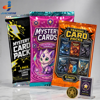 Pochettes d'emballage personnalisées imprimées holographiques thermoscellées pour cartes à collectionner, enveloppes de boosters TCG, sacs en Mylar
