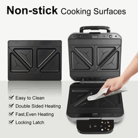 Non collant facile à utiliser grande taille Smart électrique numérique crêpière Wiffle Sandwich Maker pour 3-4 famille