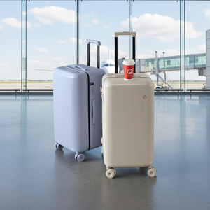 Carrito de equipaje de 24 pulgadas con 4 ruedas giratorias y cierre de cremallera resistente para viajes de ocio - Product Image 1