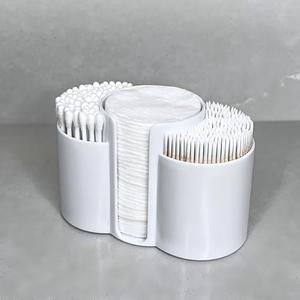 Organizador <span class=keywords><strong>de</strong></span> plástico 3 en 1 para baño: caja <span class=keywords><strong>de</strong></span> almacenamiento para toallitas <span class=keywords><strong>de</strong></span> algodón, hisopos y palillos <span class=keywords><strong>de</strong></span> dientes - Product Image 2