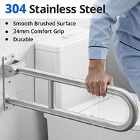 Barre d'appui pour toilettes, main courante de sécurité pour salle de bain, support mural pliable en acier inoxydable SS304 pour personnes âgées et handicapées