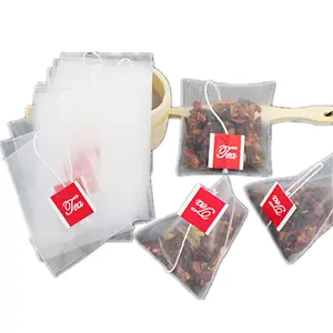 Organic green/black tea packaging high quality nylon pyramid tea bag