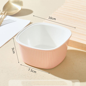210ml Le plus récent carré coloré ramequin crème brûlée ramequin soufflé en porcelaine - Product Image 3