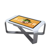 Table tactile interactive 4K avec écran blanc, kiosques publicitaires d'intérieur avec lecture vidéo HD