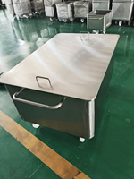 Troli Daging Kapasitas Besar 600L, Bahan Stainless Steel 304 Food-grade, Dapat Disesuaikan, untuk Pabrik Pengolahan Makanan dan Rumah Potong Hewan