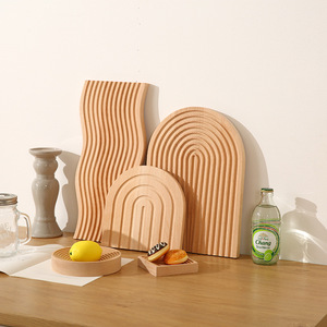 Wooden Bread <b>Tray</b> Beech Wood Irregular Shape Standing Type For Hotel Coffee Tea Storage - Product Image 1