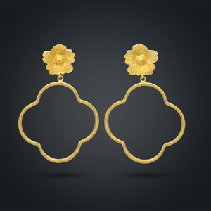 Boucles d'oreilles pendantes ethniques en laiton plaqué or, faites à la main, vente en gros, bijoux indiens unisexes pour femmes, certifiés Jaipur Gems - Product Image 2