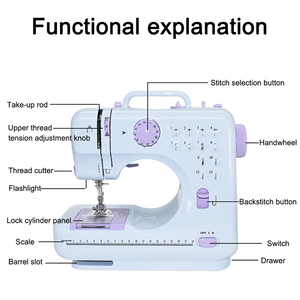 Mini macchina da cucire facile da usare, portatile con 12 filettatura incorporata e macchina da cucire multifunzionale a doppia linea - Product Image 3