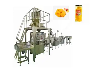 Línea automática de llenado de melocotón amarillo enlatado Máquina procesadora de fruta naranja manzana