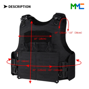 เสื้อกั๊กยุทธวิธี MC Tactical Gear พร้อมแผ่นน้ำหนักในตัว กระเป๋าเป้สะพายหลังแบบยุทธวิธี สีดำ ทำจากโพลีเอสเตอร์ สายรัดหน้าอก ปรับแต่งโลโก้ได้ MMC - Product Image 5