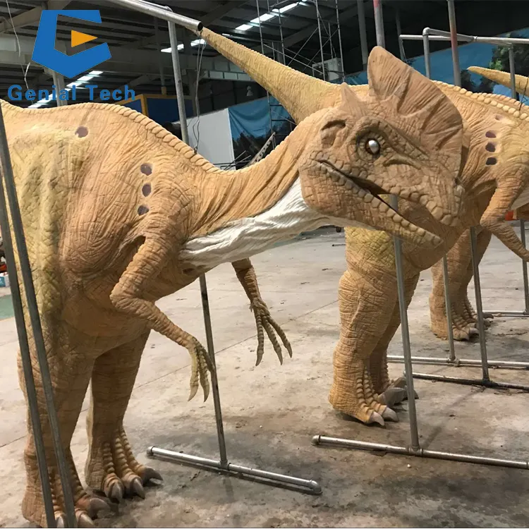 ファミリーパーティーディノスーツ等身大リアルなディロフォサウルス恐竜コスチューム